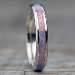 Pastel Mix Opal Ring With Titanium Band Copperbeard Jewelry