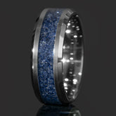 Sapphire Tungsten Center Line Ring Copperbeard Jewelry