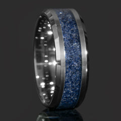 Sapphire Tungsten Center Line Ring Copperbeard Jewelry