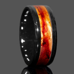 Mist Copper Patinated Copper Black Ceramic Ring Copperbeard Jewelry