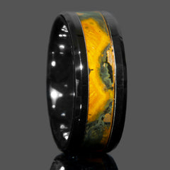 Sun Copper Patinated Copper Black Ceramic Ring Copperbeard Jewelry