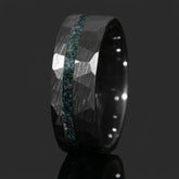 Red Tigers Eye Faceted Offset Black Ceramic Ring Copperbeard Jewelry