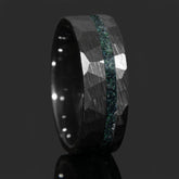 Red Tigers Eye Faceted Offset Black Ceramic Ring Copperbeard Jewelry