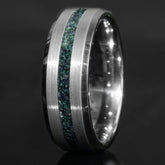 Red Tigers Eye Tungsten Center Line Ring Copperbeard Jewelry