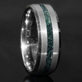 Red Tigers Eye Tungsten Center Line Ring Copperbeard Jewelry