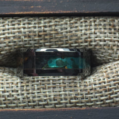 Mystic Topaz Patinated Copper Black Ceramic Ring Copperbeard Jewelry