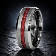 Ruby Tungsten Center Line Ring Copperbeard Jewelry