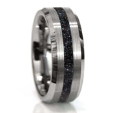 Tungsten Specularite Hematite Thin Center Line Ring Copperbeard Jewelry