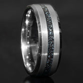 Tungsten Specularite Hematite Thin Center Line Ring Copperbeard Jewelry