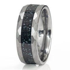Hammered Tungsten Specularite Hematite Ring Copperbeard Jewelry