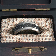 Tungsten Specularite Hematite Thin Center Line Ring Copperbeard Jewelry