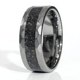 Clearance Black Diamond Tungsten Faceted Sides Ring Size 10 - 8mm Width Copperbeard Jewelry