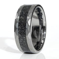 Clearance Black Diamond Tungsten Faceted Sides Ring Size 10 - 8mm Width Copperbeard Jewelry