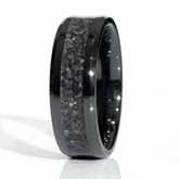 Clearance Blue Goldstone Black Ceramic Center Line Ring Size 10.5 - 8mm Width Copperbeard Jewelry