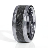 Clearance Black Diamonds Tungsten Faceted Edges Ring Size 7.5 - 8mm Width Copperbeard Jewelry