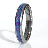 Clearance Blue And Purple Opal Tungsten Domed Size 9 - 4mm Width Copperbeard Jewelry