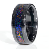 Clearance Colorful Galaxy Blue Goldstone Black Ceramic Ring Size 8.5 - 8mm Width Copperbeard Jewelry