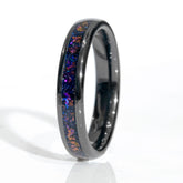 Clearance Galaxy Black Ceramic Ring Domed Size 8 - 4mm Width Copperbeard Jewelry
