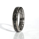 Clearance Meteorite Titanium Ring Size 5 - 4mm Width Copperbeard Jewelry