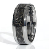 Clearance Meteorite Tungsten Ring Size 9.5 - 8mm Width Copperbeard Jewelry