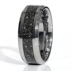 Clearance Meteorite Tungsten Ring Size 9.5 - 8mm Width Copperbeard Jewelry
