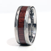 Clearance Purpleheart Wood Tungsten Faceted Sides Ring Size 10.5 - 8mm Width Copperbeard Jewelry