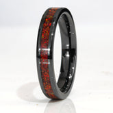 Clearance Red Opal Black Ceramic Ring Size 13.5 - 8mm Width Copperbeard Jewelry