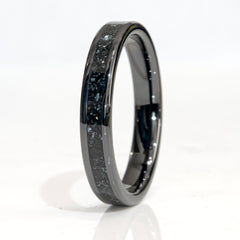 Clearance Specularite Hematite Black Ceramic Ring Size 10.5 4mm Width Copperbeard Jewelry