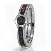 Galaxy And Meteorite Titanium Cup And Channel Ring Copperbeard Jewelry