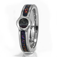 Galaxy And Meteorite Titanium Cup And Channel Ring Copperbeard Jewelry