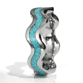 Turquoise Clamshell Titanium Ring Copperbeard Jewelry