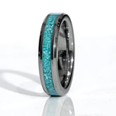 Clearance Turquoise Tungsten Ring Size 4 - 4mm Width Copperbeard Jewelry