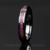 Purple Opal Black Ceramic Women's Wedding Band - Copperbeard Jewelry