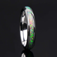 Deep Sea Opal Tungsten Women's Wedding Band - Copperbeard jewelry