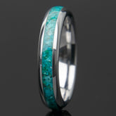 Turquoise Clamshell Titanium Ring Copperbeard Jewelry
