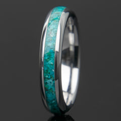 Turquoise Clamshell Titanium Ring Copperbeard Jewelry