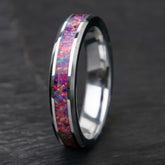 Purple Opal Tungsten Women's Wedding Band Copperbeard Jewelry
