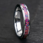 Purple Opal Tungsten Women's Wedding Band Copperbeard Jewelry