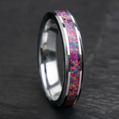 Purple Opal Tungsten Women's Wedding Band Copperbeard Jewelry
