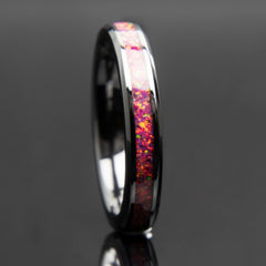 Pink And Fuchsia Opal Ring With Black Ceramic Band Copperbeard Jewelry