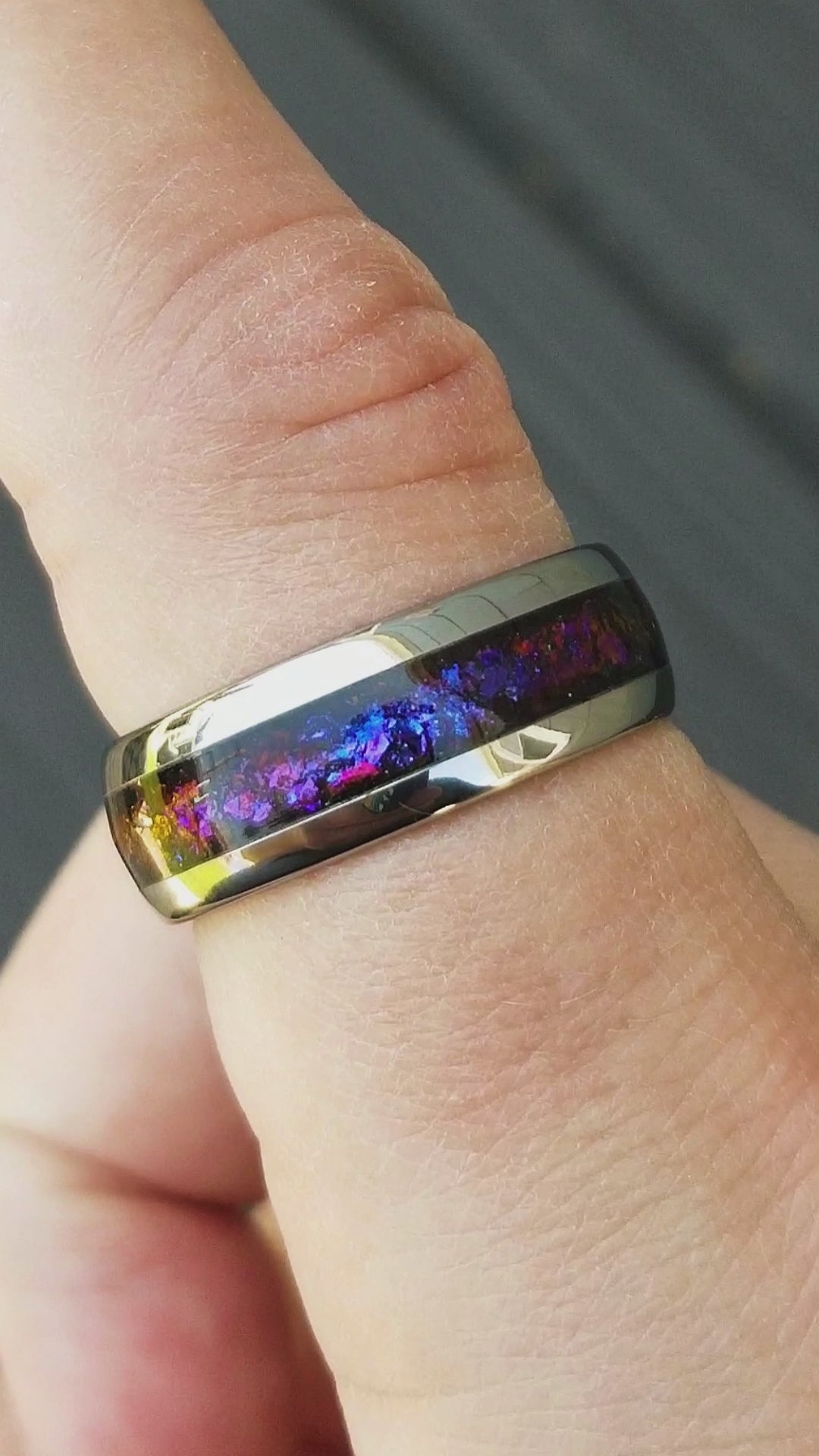 His and Hers Tungsten Galaxy Wedding Ring Set