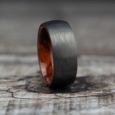 Carbon Fiber Ring With Rosewood Interior Copperbeard Jewelry