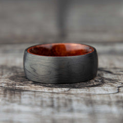 Carbon Fiber Ring With Rosewood Interior Copperbeard Jewelry