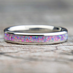 Pastel Mix Opal Ring With Titanium Band Copperbeard Jewelry