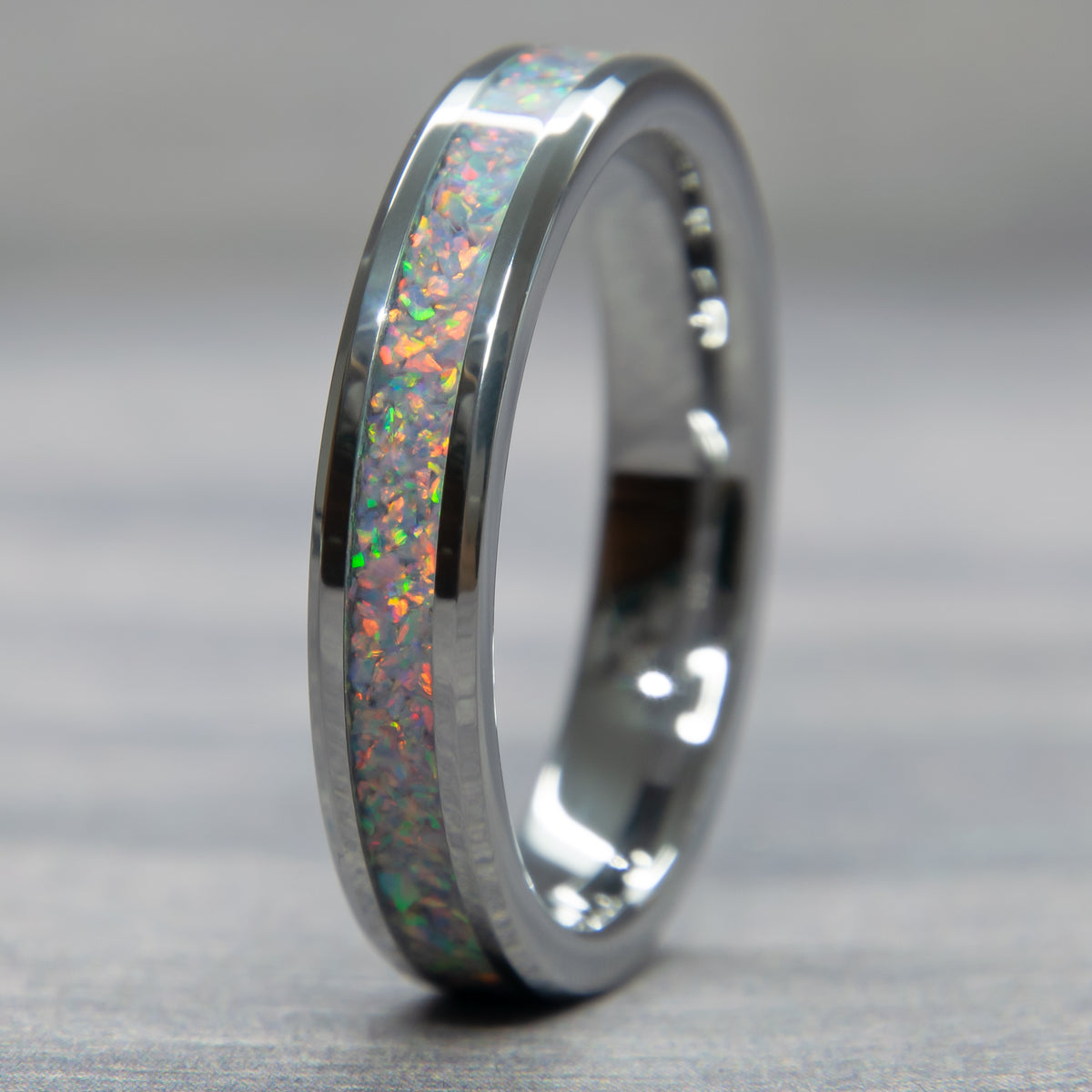 Pastel Purple Opal Women's Tungsten Ring Main image
