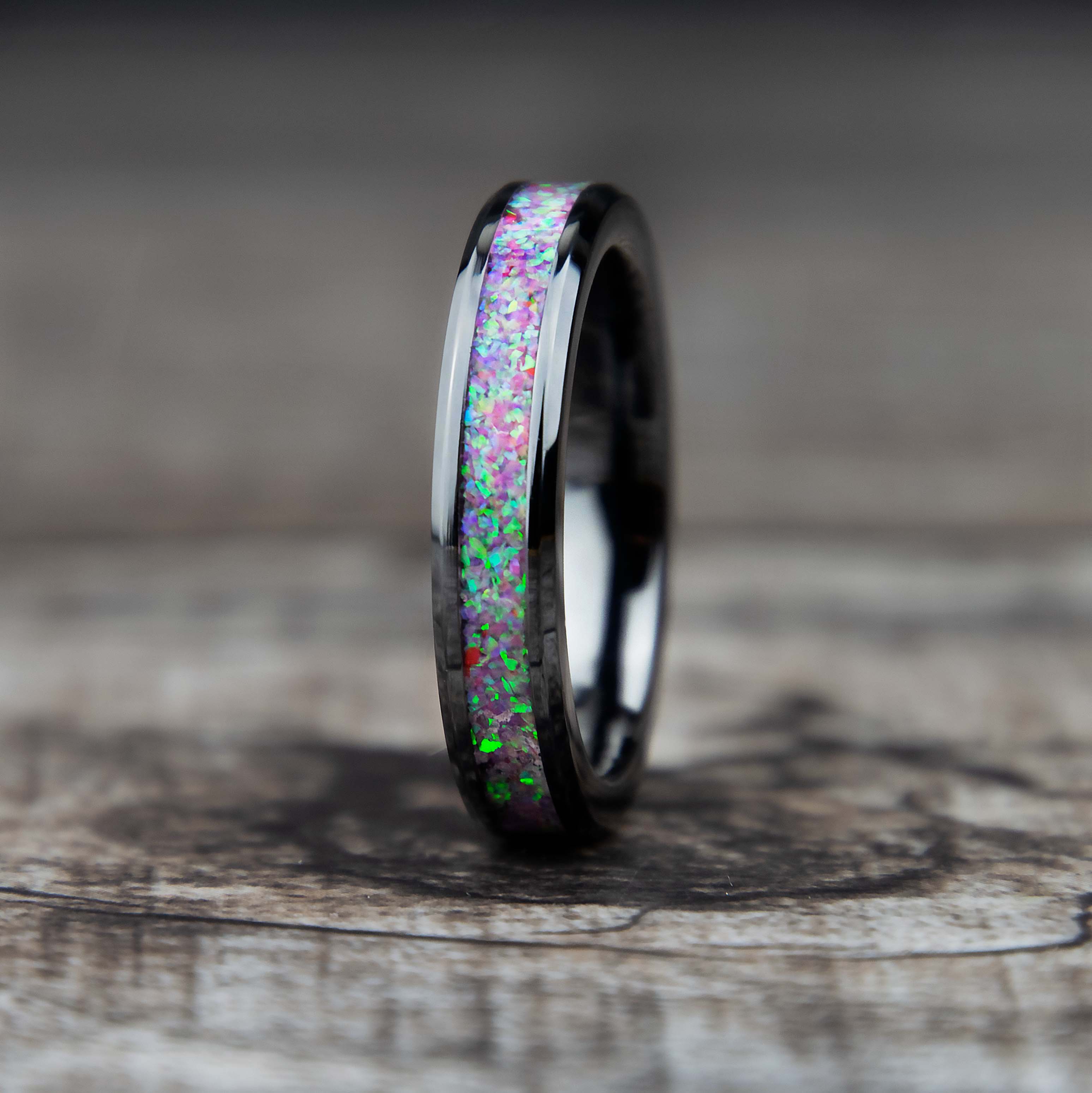 Deep Sea Opal Black Ceramic Ring Secondary image