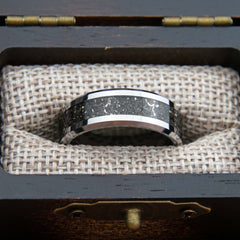 Gibeon Meteorite Ring Tungsten Band Copperbeard Jewelry