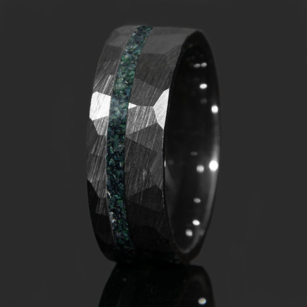 Red Tigers Eye Faceted Offset Black Ceramic Ring Copperbeard Jewelry