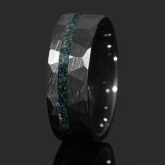 Red Tigers Eye Faceted Offset Black Ceramic Ring Copperbeard Jewelry