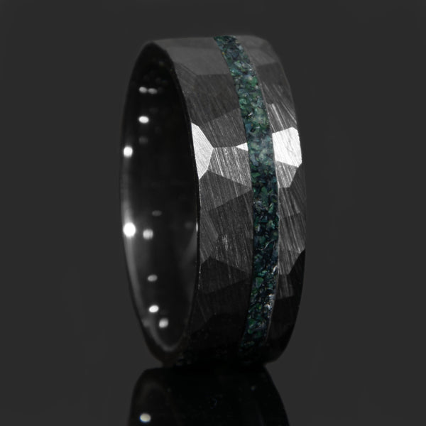 Red Tigers Eye Faceted Offset Black Ceramic Ring Copperbeard Jewelry